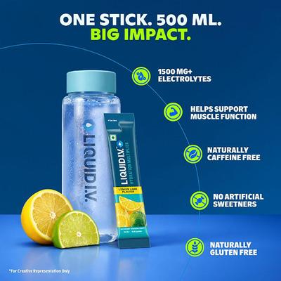 Liquid I.V. Hydration Multiplier- Lemon Lime, Electrolyte Powder Drink Mix 12's - Multi-Vitamins