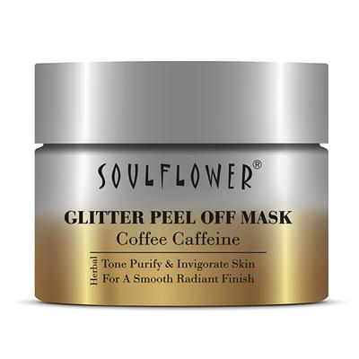 Soulflower Glitter Peel Off Mask - Coffee Caffeine 100 gm (N) - Masks & Peels