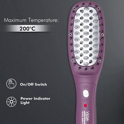 Vega Professional Mighty Mini Hair Straightening Brush, (VPVMS-08) 1's - Hair Dryers