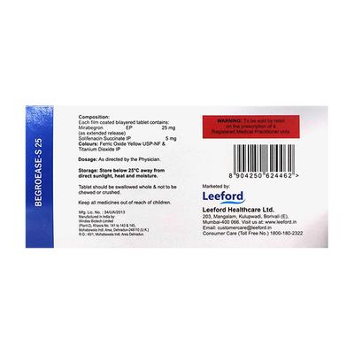 BEGROEASE S 25 Tablet 10's - Bladder And Prostate Disorders-Dru