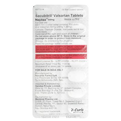 NEPTAZ 50 Tablet 14's - Heart Failure-Ang
