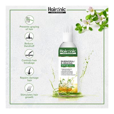 Haironic Bhringraj & Brahmi Hair Oil 100 ml - Hair Oils