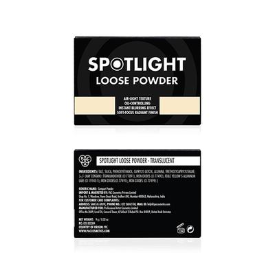 PAC Spotlight Loose Powder Ultra Fine Lightweight Blurs Lines Controls Shine - Translucent 9 g - Setting Spray