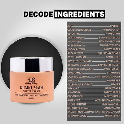House of Beauty Kumkumadi Butter Cream Brightens, Nourishes-Dry, Combi, Mature Skin with Vit-C 50ml - Night Cream