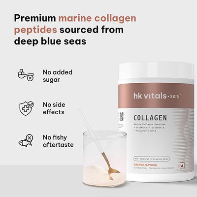HealtHKart HK Vitals Skin Radiance Collagen Supplement, Marine Collagen (Orange) 400 gm - Multi-Vitamins