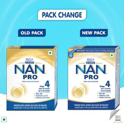 Nestle Nan Pro 4 (18 Months+) Powder 400 gm (Refill Pack) - Baby And Infant Supplements