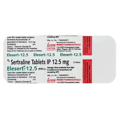 Elesert 12.5mg Tablet 10'S - Depression-Ant