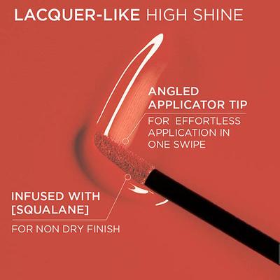 Loreal Paris Infallible Laque Resistance Lacquer-Like Shine, 16H Longwear, 614 Coral Amour 4 ml - Liquid Lipsticks