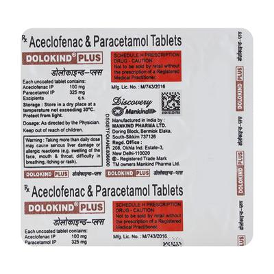DOLOKIND PLUS Tablet 15's - Pain relief-Nsa