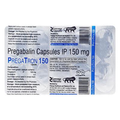 PREGATRON 150 Capsule 10's - Neuropathic Pain-Dru