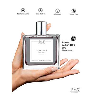 EM5 Legend Unisex Perfume - Eau De Parfum Spray for Men & Women, Aromatic Warm Spicy 50 ml - Men Perfumes (Edt/Edp)