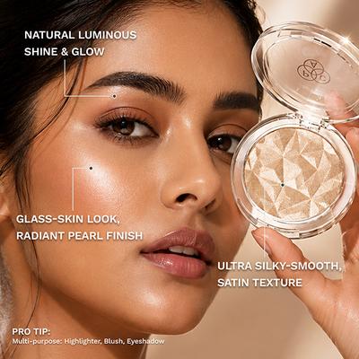 PAC Killer Glow Powder Highlighter Micro Pearls Rose Gold Luminous HD Shine - Soft Sun (8.11 g) - Highlighters & Illuminators