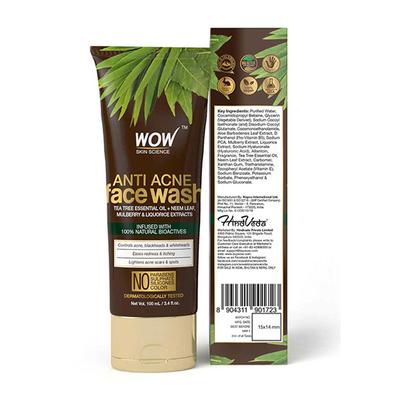 Wow Life Science Anti Acne Neem & Tea Tree Face Wash 100 ml - Face Washes