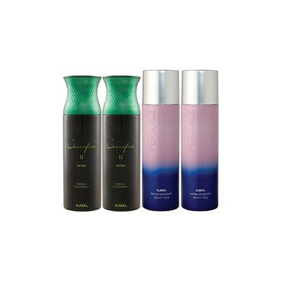 Ajmal 2 Sacrifice II For Him And 2 Persuade Deodorants Pack of 4 200 ml - Deodorants/Roll-Ons