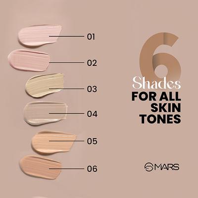 Mars Foundation with High Coverage Liquid Formula - 03 40 ml - Foundation