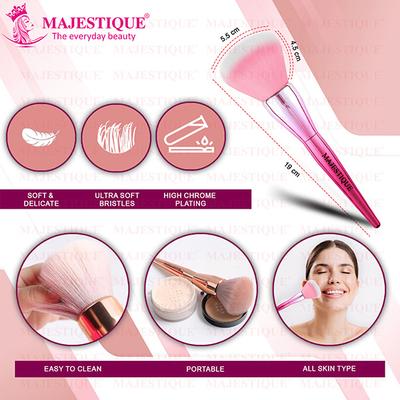 Majestique Makeup Foundation Brush with Mushroom Puff for liquid, powder, Cream - Multicolor 1's - Face Brush