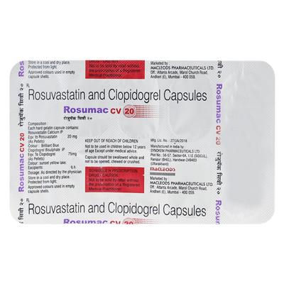 Rosumac CV 20mg Capsule 10'S - High Cholesterol-Dys