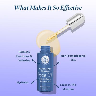 The Mom's Co. Natural Age Control Face Oil with The Power of Bakuchiol Repairs & Restores 30ml - Face Moisturizers