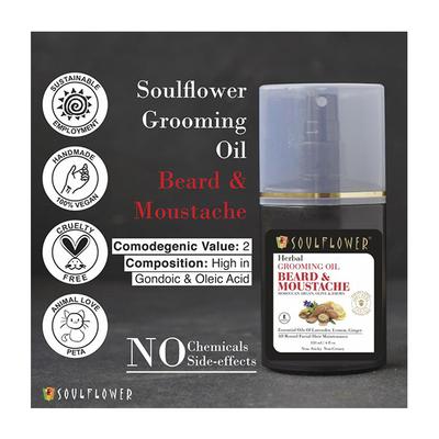 Soulflower Herbal Beard & Moustache Grooming Oil 120 ml - Beard Oil