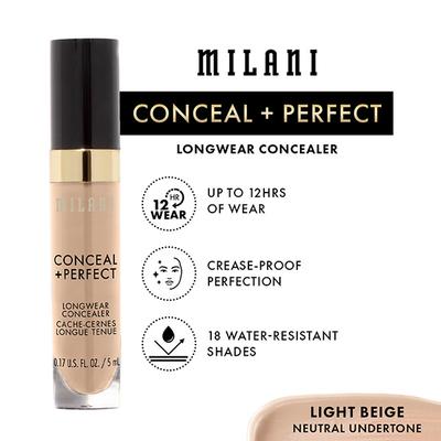 Milani Conceal + Perfect Long Wear Concealer Light Beige 5 ml - Concealer
