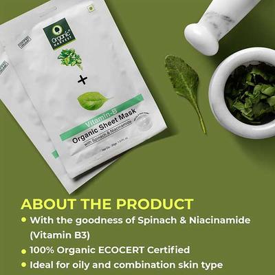 Organic Harvest Acne Control Mattifying Sheet Mask Green Tea & Moringa Enriched With Ceramides 30 ml - Sheet Masks