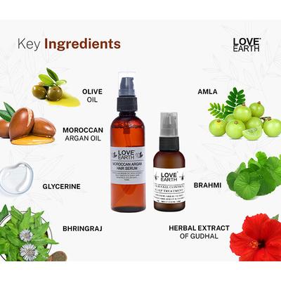 Love Earth Hair Serum Combo Enriched With Essential Oils & Herbal Extracts 100 gm - Hair Serums
