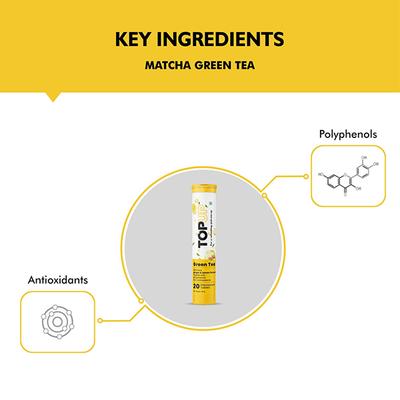 Nuvox TopUp Green Tea Effervescent Tablet - Ginger & Lemon 40's - Herbal/Green Teas