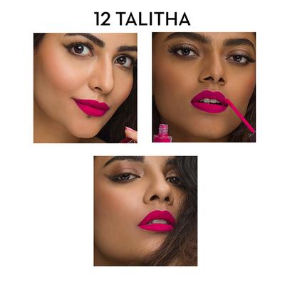 SUGAR Cosmetics Mettle Liquid Lipstick - 12 Talitha (Bright magenta with red undertones) 7ml - Liquid Lipsticks