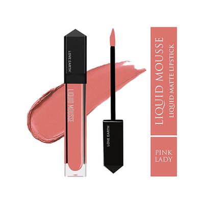 Love Earth Liquid Mousse Lipstick - Pink Lady Matte Finish Lightweight, Non-Sticky Vitamin E 6 ml - Liquid Lipsticks