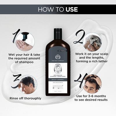 The Man Company Anti-Graying 2-In-1 Formula Shampoo & Conditioner 200ml - Shampoos