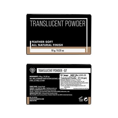 PAC Translucent Powder 07 10 gm - Loose Powder