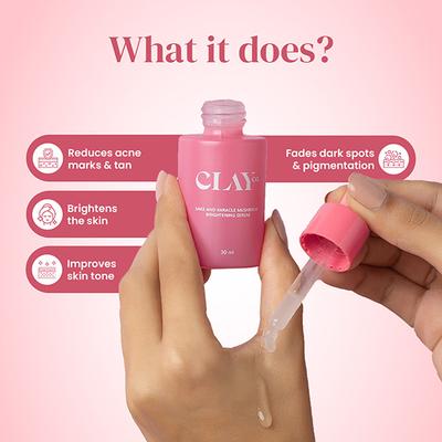 ClayCo Sake and Miracle Mushroom Brightening Serum with Niacinamide and Kojic Acid 30 ml - Toners