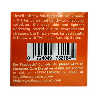 TAC The Ayurveda Co. Vitamin C&E Lip Scrub 25 gm - Personal Care (Ayush)
