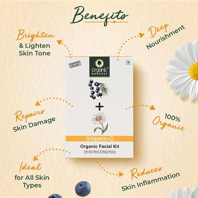 Organic Harvest Brightening Vitamin C Facial Kit 40gm - Face Gels