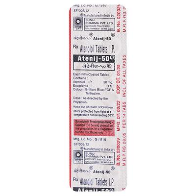 ATENIJ 50 Tablet 14's - Hypertension-Oah