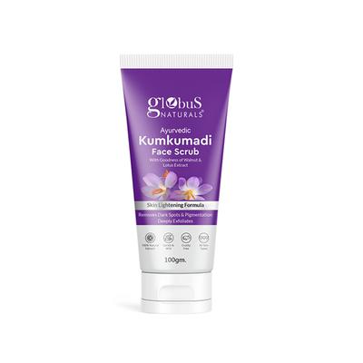Globus Naturals Ayurvedic Kumkumadi Skin Lightening Face Scrub, Enriched with Walnut 100 gm - Scrubs & Exfoliants