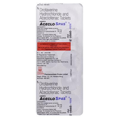 Aceclo Spas Tablet 10'S - Pain relief-Aas
