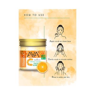 Aya Vitamin C Exfoliating Face Scrub, No Paraben, No Silicone, No Sulphate 100 ml - Scrubs & Exfoliants