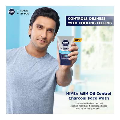 Nivea Men Oil Control Face Wash - Charcoal 100 gm - Face Wash & Cleansers