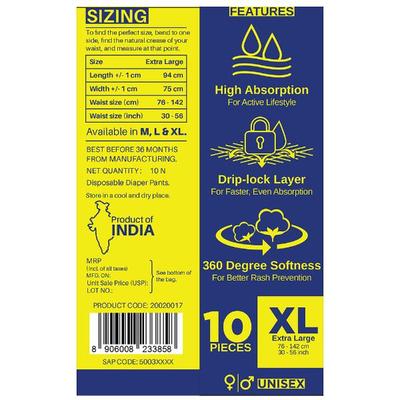 B-Fit Adult Diaper PANTS (UNI) (XL) 10's - Adult Diapers & Pads