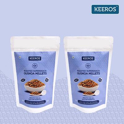 Keeros Roasted Supersnack Quinoa Grain - Classic (Pack of 2 x 100 gm) - Nutritional Bars