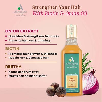 Aaranyaa Vedic Shampoo with Biotin and Onion Oil 250 ml - Shampoos