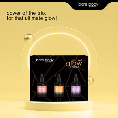 Bare Body Essentials Get Set Glow Combo Glutashine 25ml, Retinol 25ml & Collagen 25ml 1's - Lotions & Creams