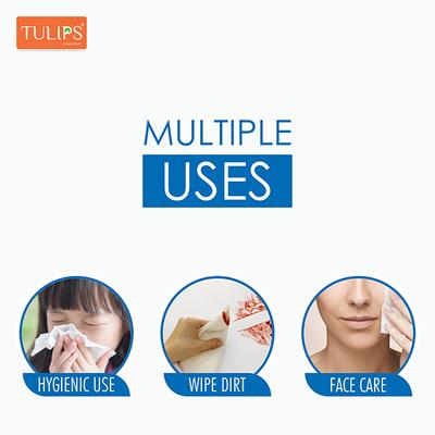 Tulips Facial Tissues 2ply x 100 Pulls 100's - Facial Wipes & Tissues