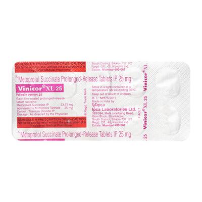 Vinicor XL 25mg Tablet 10'S - Hypertension-Bet