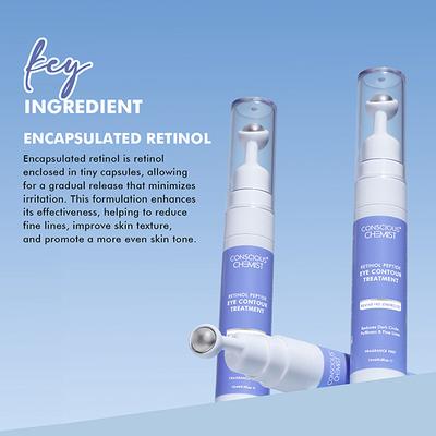 Conscious Chemist Under Eye Treatment Serum Time Release formula Caffeine & Peptides 10ml - Under Eye Creams & Serums