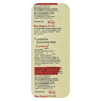 LEVOVA 5mg Tablet 10's - Allergies-Ant