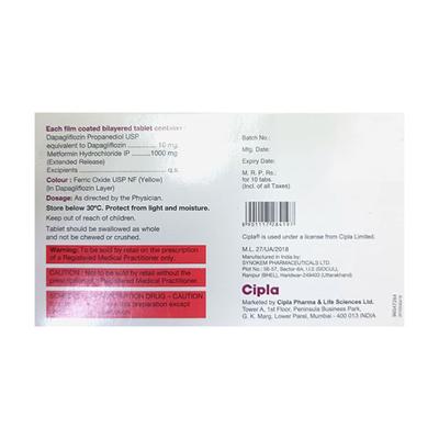 CIPDAPLA M 10/1000 Tablet 10's - Diabetes-Ant
