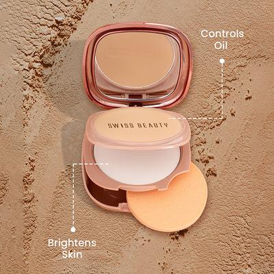 Swiss Beauty Matte & Set Duo Compact-Sand 10 gm - Compact Powder