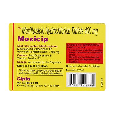 Moxicip 400mg Tablet 10'S - Bacterial Infections-Qui